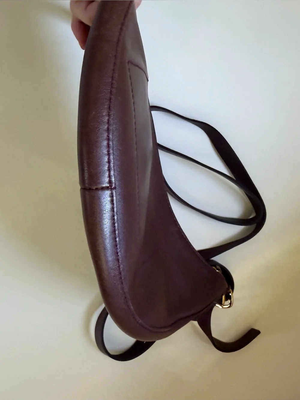 Madewell Essential Crossbody Bag Leather Crescent Chocolate Raisin